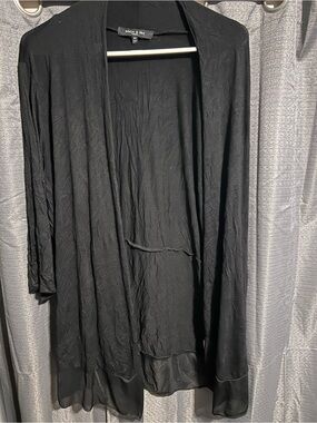 Adelle & May Black Open-Front Women's Cardigan